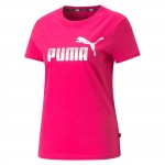 4k Puma 848303-96 Ess+ Metallic Logo Tee - ciclamino